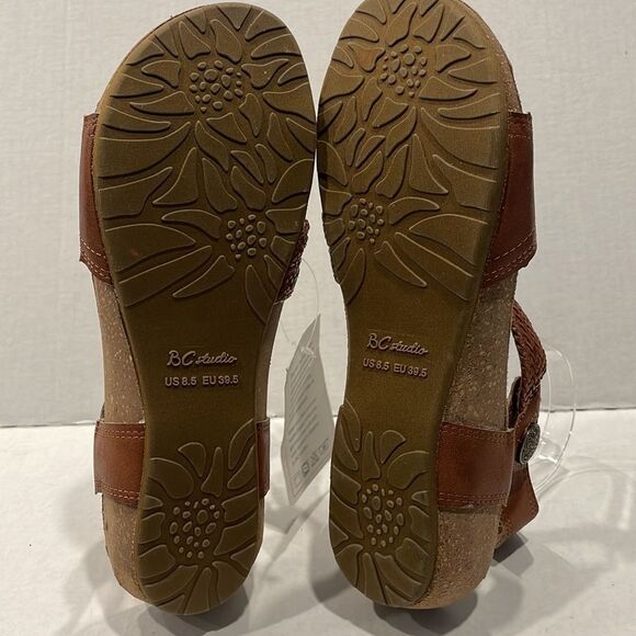 BCStudio Women’s‎ Shoes Barley Cork Platform Sandals Faux Leather Sz 8.5 Brown - Picture 9 of 11